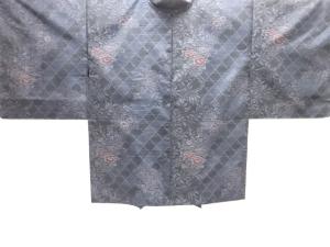 未使用品　花籠模様織出し本場泥大島紬羽織